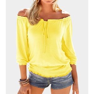 Yellow Off The Shoulder Top XL
